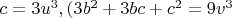 $c=3u^3,(3b^2+3bc+c^2=9v^3$