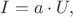 $I=a\cdot U,$