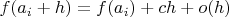 $f(a_i+h) = f(a_i) + c h + o(h)$