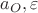 $a_O, \varepsilon$
