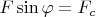 $F \sin \varphi = F_c$