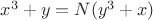 $x^3+y=N(y^3+x)$
