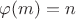 $\varphi(m)=n$