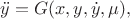 $\ddot y=G(x,y,\dot y,\mu),$ $\ddot y=G(x,y,\dot y,\mu),$