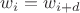 $w_i = w_{i+d}$
