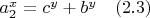 $a_2^x=c^y+b^y \quad (2.3)$