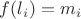 $f(l_i)=m_i$