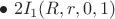 $\bullet\;2I_1(R,r,0,1)$