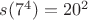 $s(7^4)=20^2$