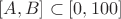 $[A, B]\subset [0, 100]$