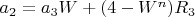 $a_2=a_3 W+(4-W^n) R_3$
