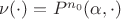 $\nu(\cdot)=P^{n_0}(\alpha, \cdot)$