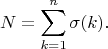 $$N=\sum_{k=1}^n \sigma (k).$$
