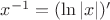 $x^{-1}= (\ln |x|)'$