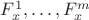 $F^{1}_{x},\ldots,F^{m}_{x}$