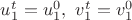 $u_1^t=u_1^0,\ v_1^t=v_1^0$