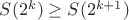 $S(2^k)\ge S(2^{k+1})$