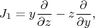 $$J_1 = y \frac{\partial}{\partial z} - z \frac{\partial}{\partial y},$$