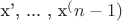 x', ... , x^(n-1)