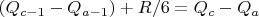 $(Q_{c-1}-Q_{a-1})+R/6= Q_c-Q_a$