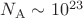 $N_\mathrm{A}\sim 10^{23}$