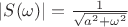 $|S(\omega)|=\frac{1}{\sqrt{a^2+\omega^2}}$