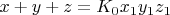$x+y+z = K_0 x_1 y_1 z_1$