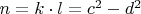 $ n = k\cdot l= c^2 -d^2 $