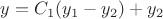 $y = C_1(y_1 - y_2) + y_2$
