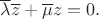 $\overline{\lambda} \overline{z}+\overline{\mu}z=0.$