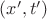 $(x^\prime, t^\prime)$