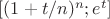 $[(1+t/n)^n; e^t]$