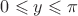 $0\leqslant y \leqslant \pi$