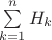 $\[\sum\limits_{k = 1}^n {{H_k}} \]$