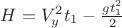 $H=V^2_yt_1-\frac{gt^2_1}{2}$