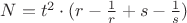 $N=t^2\cdot(r-\frac{1}{r}+s-\frac{1}{s})$