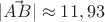 $|\vec {AB}|\approx 11,93$
