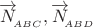 $\overrightarrow{N}_{\!\!{}_{ABC}}, \overrightarrow{N}_{\!\!{}_{ABD}}$