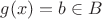$g(x)=b\in B$
