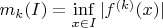 $m_k(I) = \inf\limits_{x \in I} |f^{(k)}(x)|$