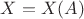 $X=X(A)$