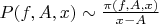 $P(f,A,x)\sim \frac {\pi(f,A,x)} {x-A}$