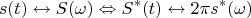 $$s(t)\leftrightarrow S(\omega)\Leftrightarrow S^{*}(t)\leftrightarrow 2\pi s^{*}(\omega)$$