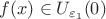$f(x)\in U_{\varepsilon_1}(0)$