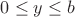 $0\le y\le b$