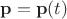 $\mathbf{p} = \mathbf{p}(t)$