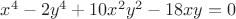 $x^4-2y^4+10x^2y^2-18xy=0$ $x^4-2y^4+10x^2y^2-18xy=0$