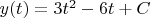 $y(t)=3t^2-6t+C$