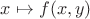 $x\mapsto f(x,y)$
