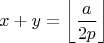 $$x+y=\left\lfloor\frac a{2p}\right\rfloor$$